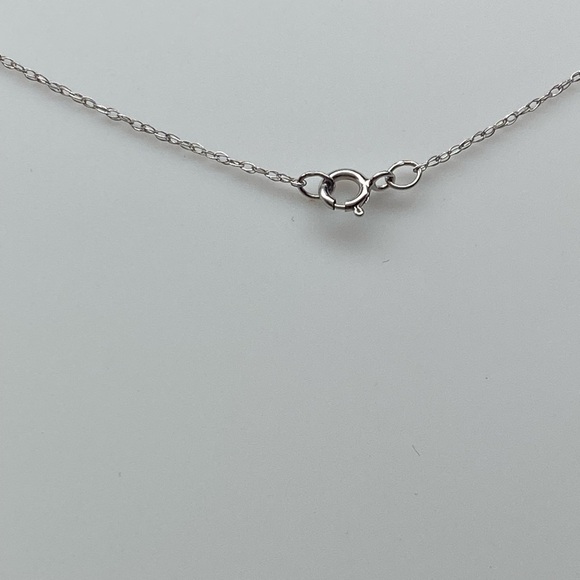 10K White Gold Marquise Shape Natural Ruby and Diamond Cross Pendant and Chain - Picture 6 of 8